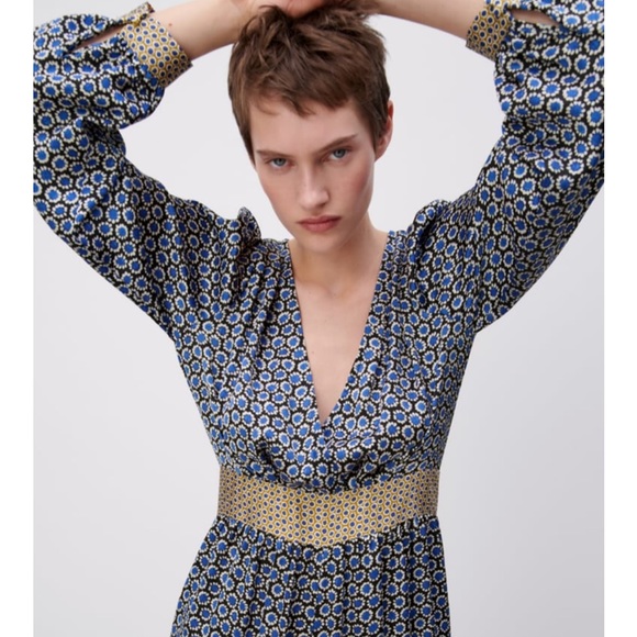 ZARA GEOMETRIC PRINT JUMPSUIT - Picture 4 of 10